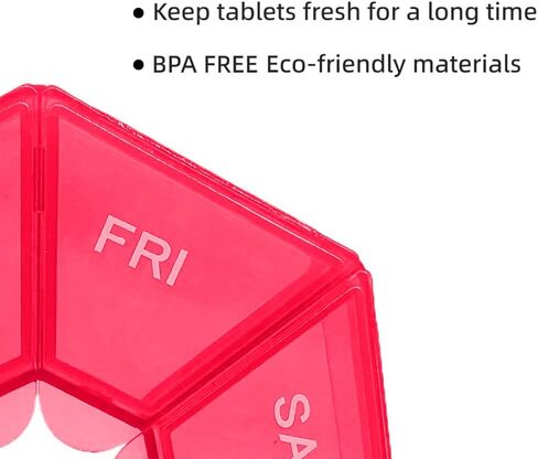 2-Pack Weekly Pill Organizer - 7-Day Travel Pill Case with Day Labels(2Blue1) in Saudi Arabia
