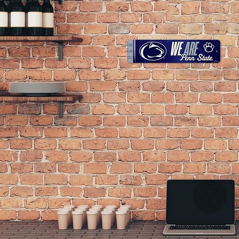 Rico Industries NCAA Penn State Nittany Lions - PSU "We Are" لافتة شارع معدنية مقاس 4 × 15 بوصة ديكور منزلي - غرفة النوم - المكتب - كهف الرجل in Saudi Arabia