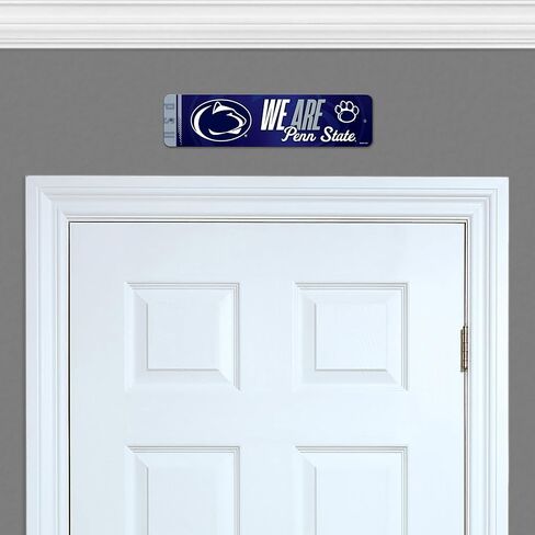 Rico Industries NCAA Penn State Nittany Lions - PSU "We Are" لافتة شارع معدنية مقاس 4 × 15 بوصة ديكور منزلي - غرفة النوم - المكتب - كهف الرجل in Saudi Arabia