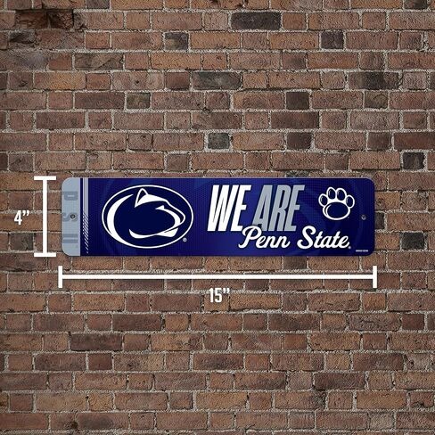 Rico Industries NCAA Penn State Nittany Lions - PSU "We Are" لافتة شارع معدنية مقاس 4 × 15 بوصة ديكور منزلي - غرفة النوم - المكتب - كهف الرجل in Saudi Arabia