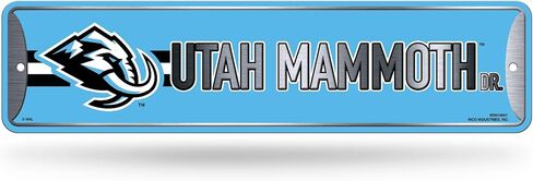 لافتة شارع معدنية قياسية من Rico Industries NHL Hockey Utah Mammoth مقاس 4 بوصة × 15 بوصة ديكور منزلي - غرفة النوم - المكتب - كهف الرجل in Saudi Arabia