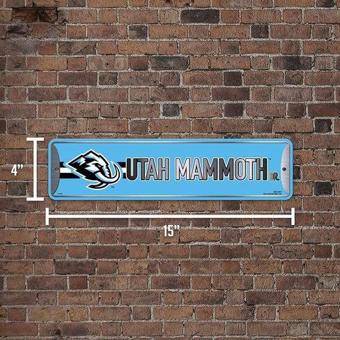لافتة شارع معدنية قياسية من Rico Industries NHL Hockey Utah Mammoth مقاس 4 بوصة × 15 بوصة ديكور منزلي - غرفة النوم - المكتب - كهف الرجل in Saudi Arabia