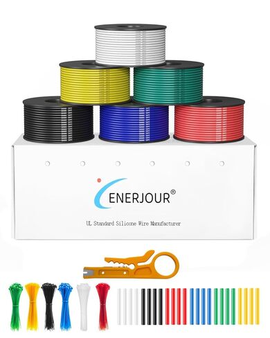 سلك قياس 22 156 قدمًا، كابل سيليكون مرن 22 AWG، 6 ألوان لكل بكرة سلك 26 قدمًا، طقم أسلاك توصيل كابل نحاسي معلب مجدولة لـ 12 فولت 24 فولت، DIY، السيارات، البطارية، 200 درجة مئوية in Saudi Arabia