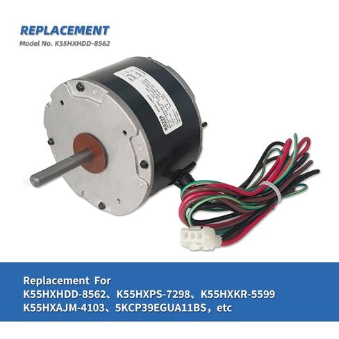 K55HXHDD-8562 محرك مروحة مكثف 1/5 حصان يستبدل شركة Emerson US Motors K55HXPSS-7298 K55HXRKR-5599 K55HXAJM-4103 5KCP39EGUA11BS، 1075 دورة في الدقيقة، 230 فولت، 1.3 أمبير 48 إطار مع مكثف 3 μF in Kuwait