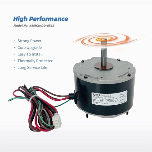 K55HXHDD-8562 محرك مروحة مكثف 1/5 حصان يستبدل شركة Emerson US Motors K55HXPSS-7298 K55HXRKR-5599 K55HXAJM-4103 5KCP39EGUA11BS، 1075 دورة في الدقيقة، 230 فولت، 1.3 أمبير 48 إطار مع مكثف 3 μF in Kuwait