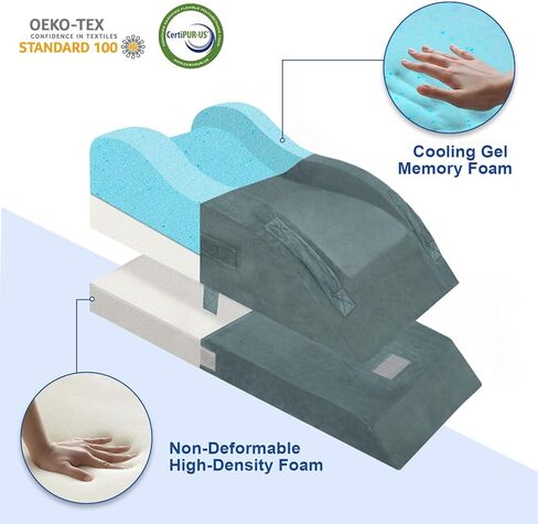 KingPavonini Adjustable Leg Elevation Pillows for After Surgery, Ergonomic Curve Keeps Knee Straight, Memory Foam Leg Pillow Elevation for Blood Circulation, Swelling and Pain Relief (Single Leg) in Saudi Arabia