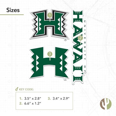 Desert Cactus University of Hawaii Sticker Rainbow Warriors UH Vinyl Decals Laptop Water Bottle Car Scrapbook T5 (Type 5-1) in Saudi Arabia