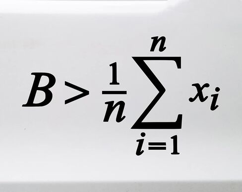ملصق من الفينيل مطبوع عليه Be Greater Than Average - ملصق مقطوع بالقالب لمعادلة الرياضيات لأجهزة الكمبيوتر المحمولة التي تعمل بنظام Windows والسيارات in Kuwait