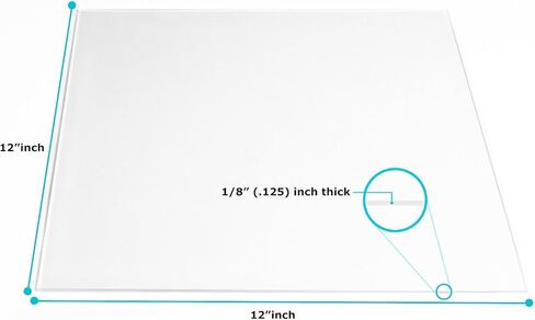 Plexiglass 12 x 12 Clear Acrylic Sheet - 1/8 th (.125) inch Thick in Saudi Arabia