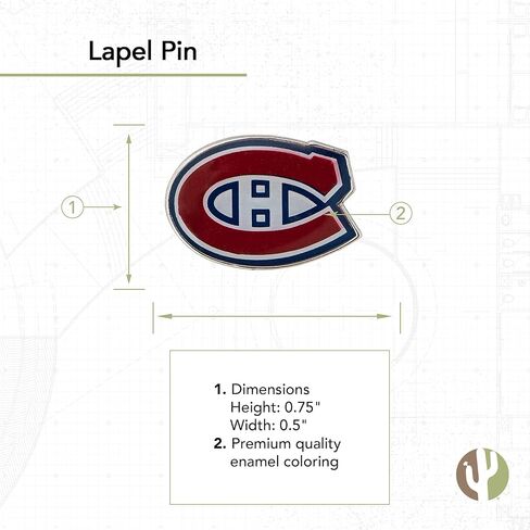دبوس طية صدر السترة من Desert Cactus Montreal Canadiens بشعار فريق NHL مصنوع من المعدن (دبوس طية صدر السترة) in Saudi Arabia