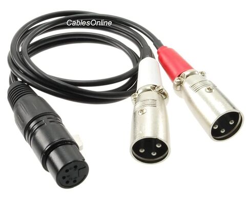 CablesOnline, 6ft. XLR 5-Pin Female to 2X XLR 3-Pin Male Stereo or Dual-Elements Microphone Cable, XR-P5F06 in Saudi Arabia
