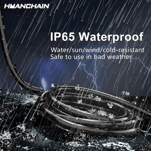 HUANCHAIN ​​سلك تمديد أسود داخلي وخارجي بطول 100 قدم مقاوم للماء، سلك تمديد مرن مقاوم للبرد مقاس 16/3 خارجيًا، 10 أمبير 1250 وات 16AWG SJTW، كابل كهربائي 3 شقوق، ETL in Kuwait