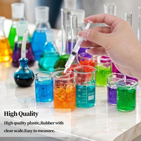 Kifmurase 25 Pcs 3 ml Syringe for Liquid Without Needle, Scientific Labs Syringes with Cap, Small Plastic Syringes for Science Student Measuring Liquid Pet Dog Cat Baby Feeding Oral Colostrum in Saudi Arabia