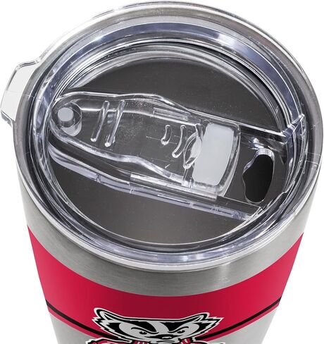 Rico Industries NCAA Wisconsin Badgers Standard 20oz Stainless Steel Tumbler with Lid - Great For Coffee, Tea, Water or Cocktails in Saudi Arabia