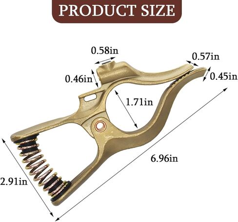 T-Style Welding Ground Clamp, 300-Amp Brass Welding Ground Earth Grip Clip with Smooth Surface, Heavy Duty Manual Automotive Repair Accessories, Universal for Vehicles in Saudi Arabia