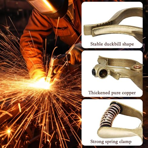 T-Style Welding Ground Clamp, 300-Amp Brass Welding Ground Earth Grip Clip with Smooth Surface, Heavy Duty Manual Automotive Repair Accessories, Universal for Vehicles in Saudi Arabia