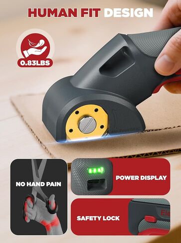 2025 Upgrade 4V Cordless Cutting Tool, Cardboard Cutter with 2 Titanium Blades, 2000mAh Battery, Electric Chop Saw for Fabric, Cardboard, Leather, Carpet - Ash Grey in Saudi Arabia