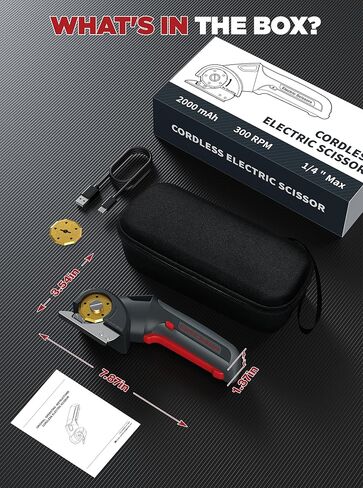 2025 Upgrade 4V Cordless Cutting Tool, Cardboard Cutter with 2 Titanium Blades, 2000mAh Battery, Electric Chop Saw for Fabric, Cardboard, Leather, Carpet - Ash Grey in Saudi Arabia