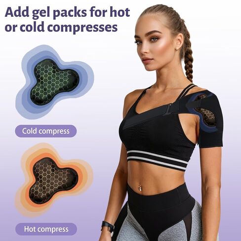 Shoulder Brace for Women, Rotator Cuff Shoulder Brace, Adjustable and Can be Worn Under Clothes, Free to Add Ice Packs for Men & Women, Left & Right in Saudi Arabia