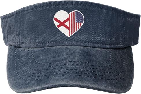 I Love America and Alabama Sun Visor Hats Vintage Baseball Cap for Women Men Sun Hat in Saudi Arabia