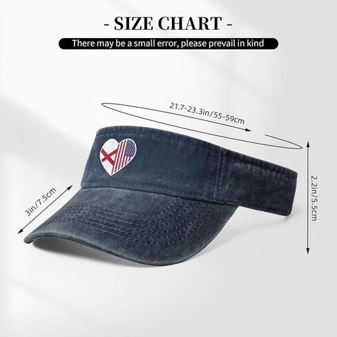 I Love America and Alabama Sun Visor Hats Vintage Baseball Cap for Women Men Sun Hat in Saudi Arabia