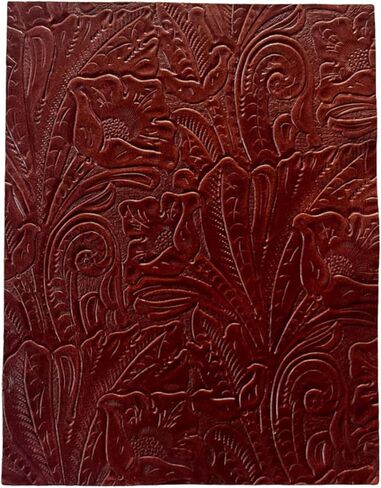 Large Floral Cowside Embossed Leather: 8.5" x 11" Pieces (Brandy, 1 Piece) in Saudi Arabia