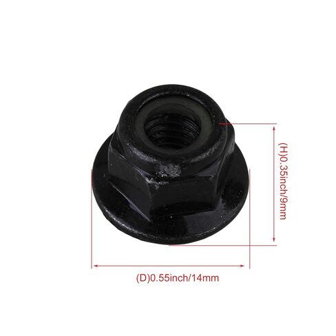 CNBTR Black M6 Zinc Plating Nylon and Carbon Steel Hex Flange Lock Nut Pack of 20 in Saudi Arabia