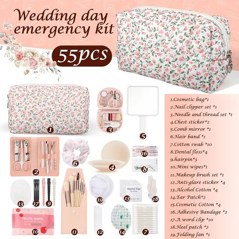 AIERSA Bride Emergency Kit for Wedding Day Items, Wedding Must-Have Essentials for Bride, Women Mini Travel Survival Kit for Gifts in Saudi Arabia