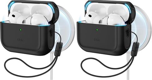 ESR لـ AirPods Pro 3 Case ، متوافق مع Airpods Pro Case 3rd Generation (2025) ، متوافق مع Magsafe ، غطاء الحماية الكامل للانخفاض مع الحبل ، الأسود in Saudi Arabia