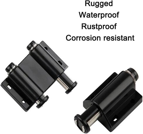 TopHomer Stainless Steel Glass Door Pivot Hinge Double Head Magnetic Catch Closures Black with Clamp Set for 5-8mm/ 0.2-0.32in Glass Door(for A Door) in Saudi Arabia