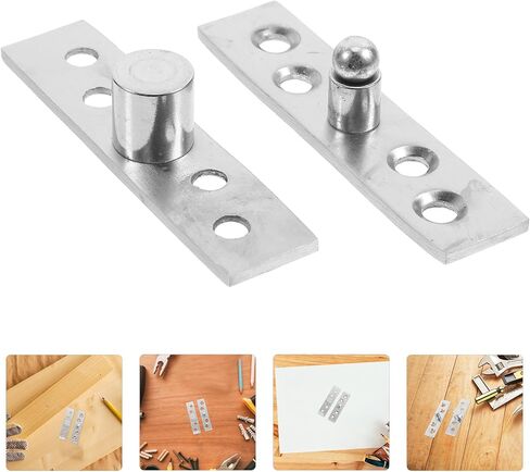 2pcs Stainless Metal Rotating Pivot Door Hinges Small Concealed Center Shaft for Cabinet and Wood Doors Industrial Hardware in Kuwait