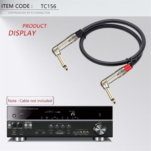 2PCS Right Angle Mono 6.35MM Jack 6.3MM Male Plug Connector 1/4 Inch Plug Microphone Connector(Red) in Saudi Arabia