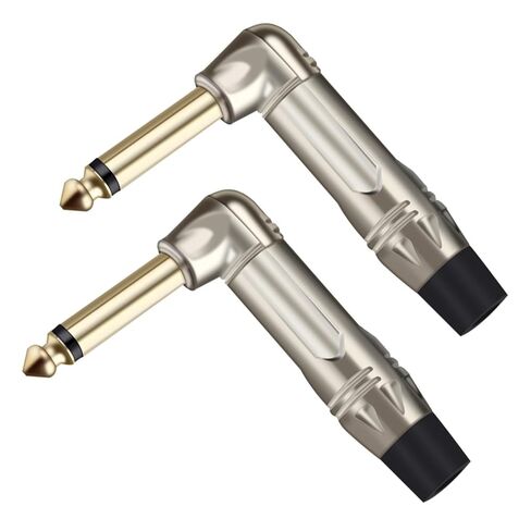 2PCS Right Angle Mono 6.35MM Jack 6.3MM Male Plug Connector 1/4 Inch Plug Microphone Connector(Red) in Kuwait