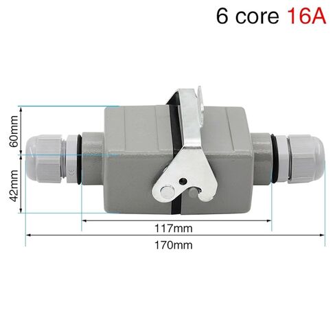 Rectangular Heavy Duty Connector 6 Core Butt Type He-06 Socket for Aerospace Industry 16A 1Pcs in Saudi Arabia