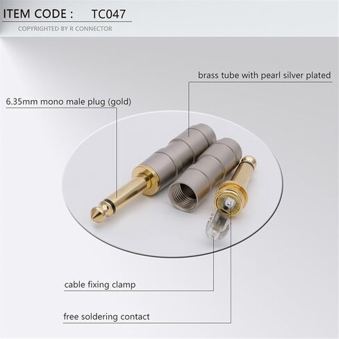10Pcs 6.35mm Mono Audio Jack Connector Plug Microphone in Kuwait