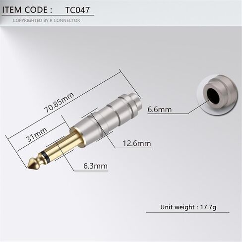 10Pcs 6.35mm Mono Audio Jack Connector Plug Microphone in Kuwait