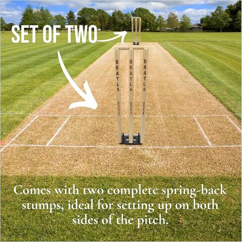 CBB الكريكيت الربيع عودة جذوع الويكيت قاعدة معدنية متعددة الأسطح (مجموعة من 2) in Kuwait