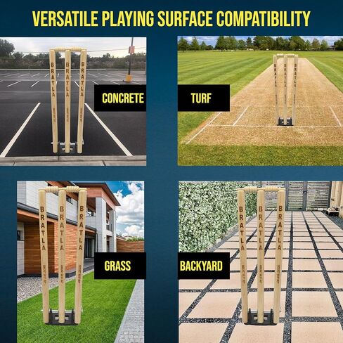 CBB الكريكيت الربيع عودة جذوع الويكيت قاعدة معدنية متعددة الأسطح (مجموعة من 2) in Kuwait