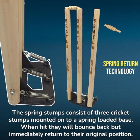 CBB الكريكيت الربيع عودة جذوع الويكيت قاعدة معدنية متعددة الأسطح (مجموعة من 2) in Kuwait