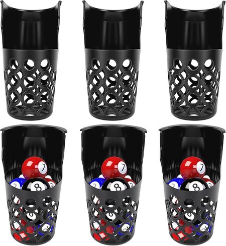 6 Pack Pool Table Pockets, Pool Table Web Pockets, Billiard Pool Table Accessories for Replacement (Black) in Kuwait