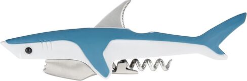 فتاحة النبيذ من True Shark Waiters مع قطاعة رقائق معدنية حادة، فولاذ مقاوم للصدأ متين وبلاستيك ناعم الملمس مثالي للبار المنزلي والمطبخ والحفلات الخارجية وهدايا لمحبي النبيذ، مجموعة من 1 in Saudi Arabia