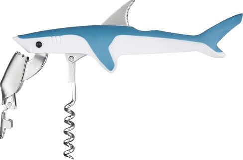 فتاحة النبيذ من True Shark Waiters مع قطاعة رقائق معدنية حادة، فولاذ مقاوم للصدأ متين وبلاستيك ناعم الملمس مثالي للبار المنزلي والمطبخ والحفلات الخارجية وهدايا لمحبي النبيذ، مجموعة من 1 in Saudi Arabia