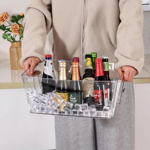 11.5L Ice Bucket for Parties 2PCS, 3.05Gal Commercial Drink Cooler for Champagne/Beer/Cocktails, Plastic Beverage Tub for Mimosa Bars, Wedding & Events (15.7x11.8x6.7 in) in Saudi Arabia