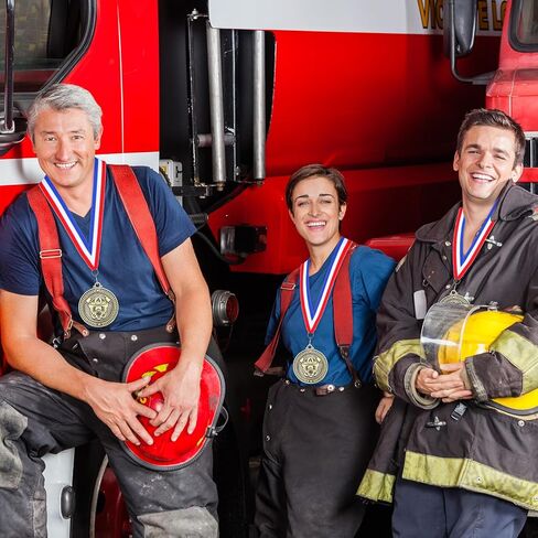 Liliaafar 20 Pcs 2'' Firefighter Gold Medals Award with Neck Ribbon, Fireman Trophy Awards Firefighter Prize Gifts for Men Women in Saudi Arabia
