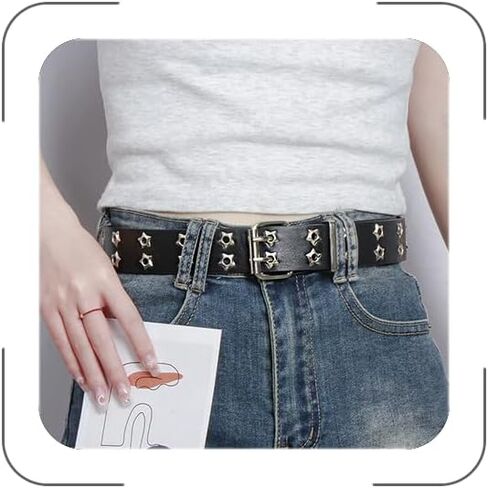 رصع حزام للنساء Y2k حزام كول ستار الشرير بولي Leather حزام خصر جلد ايمو الجرونج مجوهرات الهيب هوب اكسسوارات هالوين زي in Kuwait