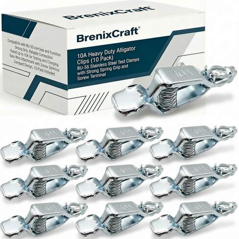 40A Heavy Duty Test Clips (4 Pack), 19mm Jaw Steel Alligator Clamps with Strong Spring Grip and Screw Terminal, for Automotive and Electrical Testing in Kuwait