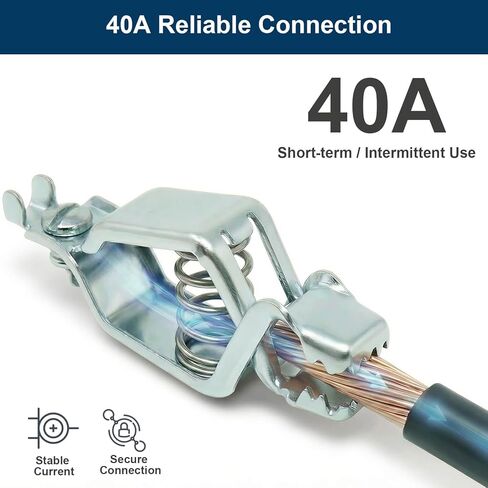 40A Heavy Duty Test Clips (4 Pack), 19mm Jaw Steel Alligator Clamps with Strong Spring Grip and Screw Terminal, for Automotive and Electrical Testing in Kuwait