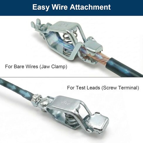 40A Heavy Duty Test Clips (4 Pack), 19mm Jaw Steel Alligator Clamps with Strong Spring Grip and Screw Terminal, for Automotive and Electrical Testing in Kuwait