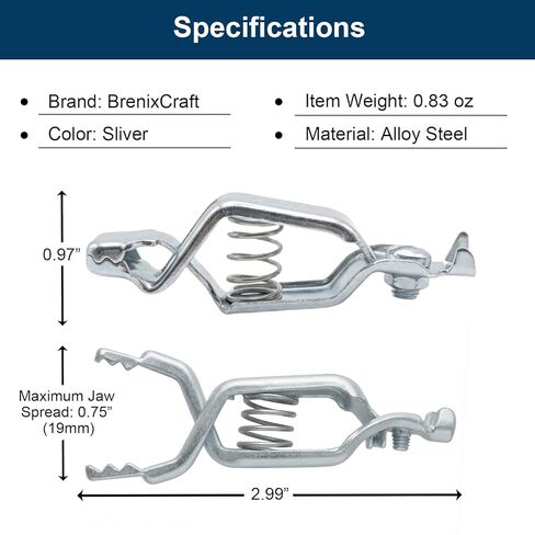 40A Heavy Duty Test Clips (4 Pack), 19mm Jaw Steel Alligator Clamps with Strong Spring Grip and Screw Terminal, for Automotive and Electrical Testing in Kuwait