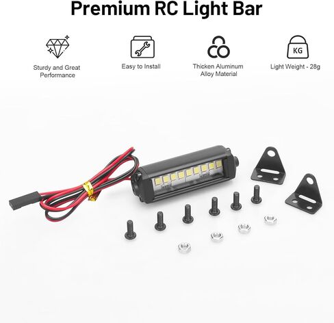 RC Light Bar 10 LED, daitoku RC Car Roof Light Kit for 1/10 1/18 Axial SCX10 Traxxas TRX4 TRX4M Arrma Senton Redcat GEN7 in Saudi Arabia